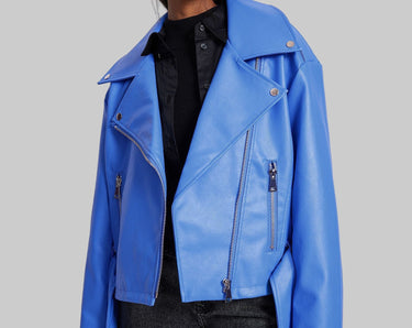 Autumn Winter Leather Coat Women Punk Short Belt Collared Locomotive Jacket Top - Modestly Vogue